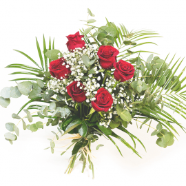 Ramo de 6 rosas rojas