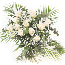 Ramo 12 rosas blancas